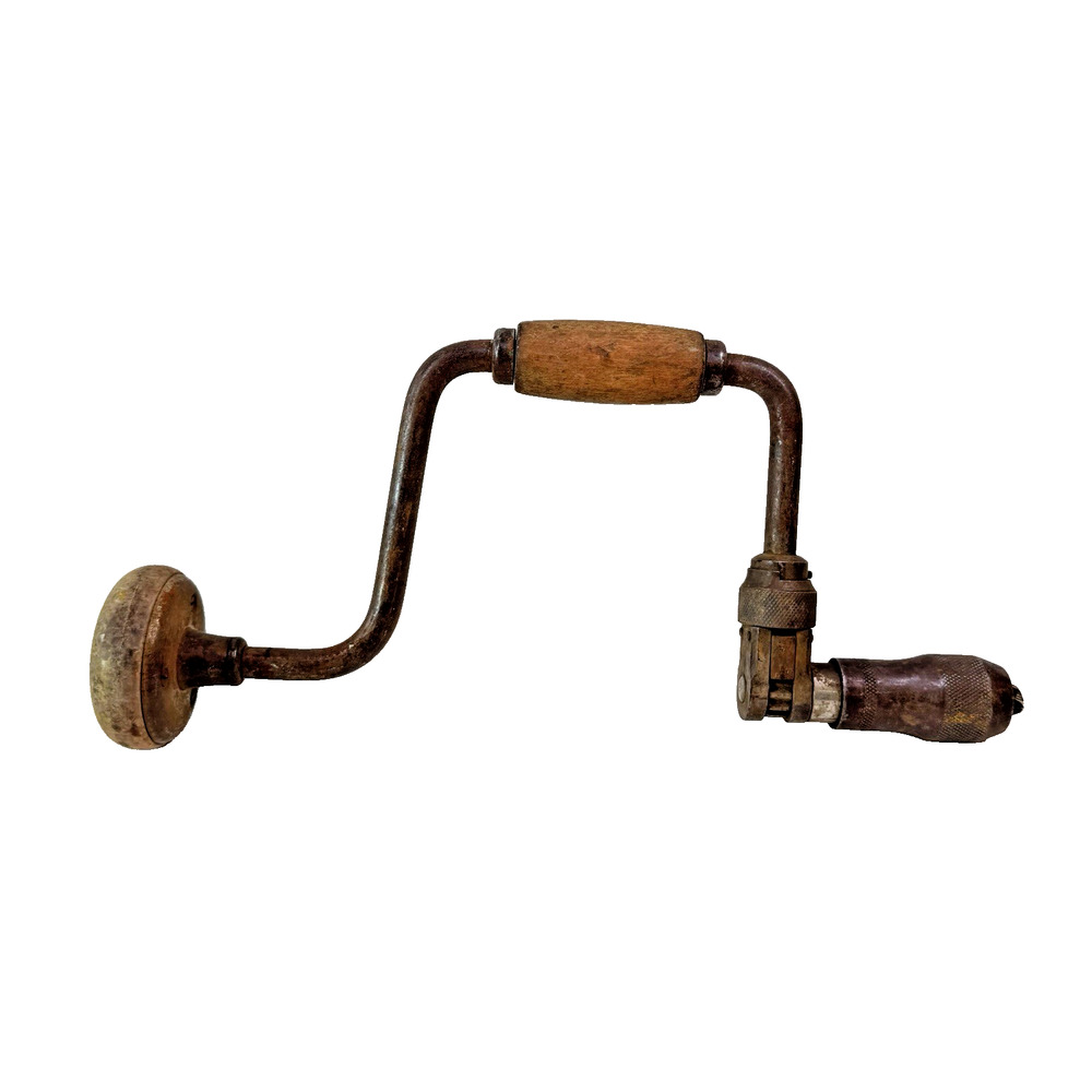 Vintage Dunlap Brace Bit Drill Hand Drill Ratcheting Auger Made In USA 10" Sweep